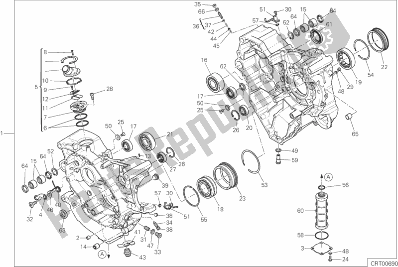All parts for the 010 - Half-crankcases Pair of the Ducati Multistrada 1200 S ABS 2016
